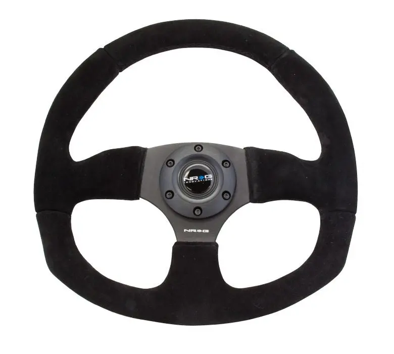 Nrg Reinforced Steering Wheel - Suede Leather Steering Wheel W/ Black Stitch - Rst-009S 1