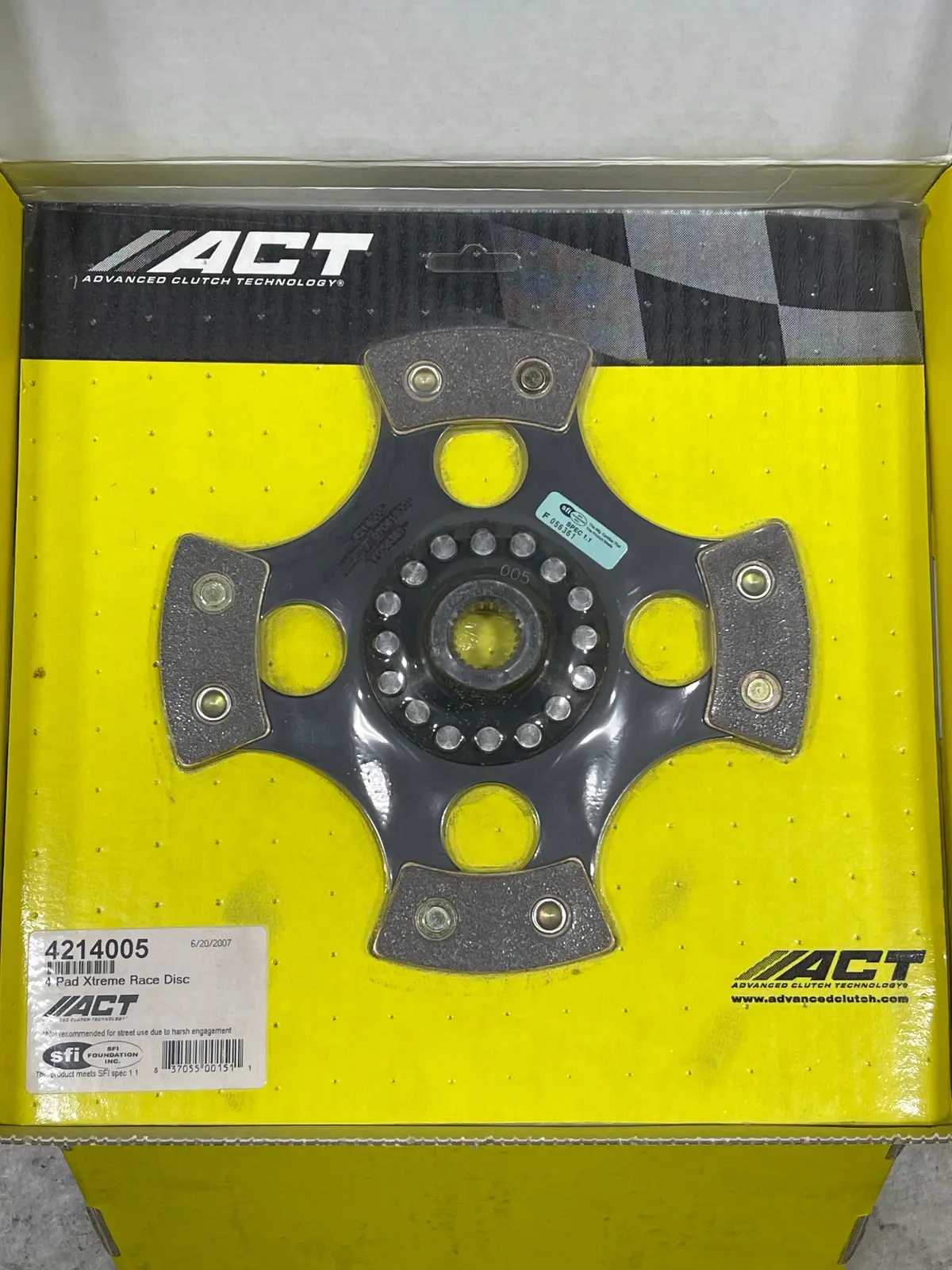 Act 4 Pad Race Disc - Mazda - 4P214e - 214Mm - 15/16 X 22 Spline - Act4214005 **Clearance** 1