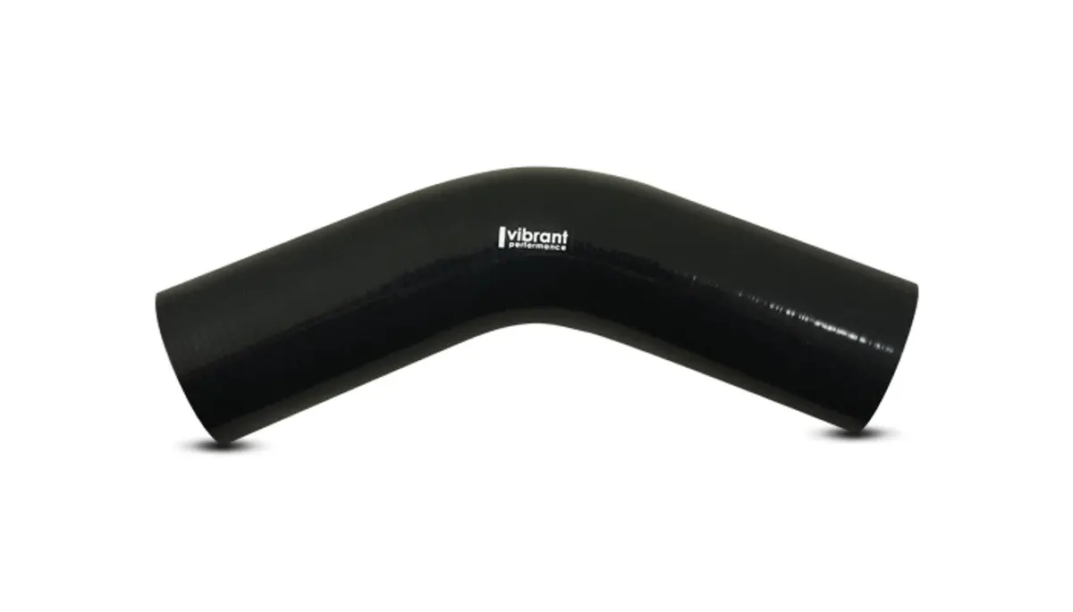 Vibrant 45 Degree Silicone Hose, 1.00" I.D. X 8.00" Leg Length - Black  - 2968 1
