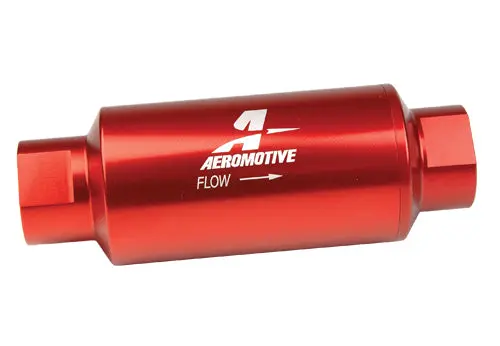 Aeromotive Filter, In-Line, 100 Micron Stainless Mesh Element, Orb-10 Port, Bright-Dip Red, 2" Od - 12304 1