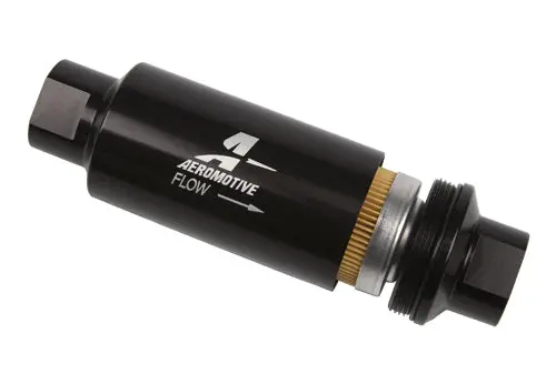 Aeromotive Filter, In-Line, 10 Micron Fabric Element, Orb-10 Port, Bright-Dip Black, 2" Od - 12321 1