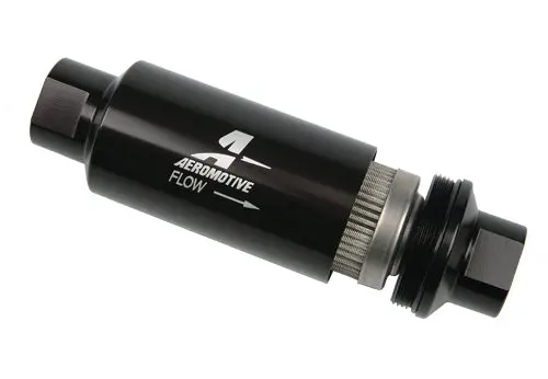 Aeromotive Filter, In-Line, 100 Micron Stainless Mesh Element, Orb-10 Port, Bright-Dip Black, 2" Od - 12324 1