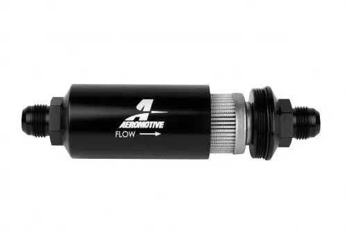 Aeromotive Filter, In-Line, 100 Micron Stainless Mesh Element, An-10 Male, Bright-Dip Black, 2" Od - 12389 1