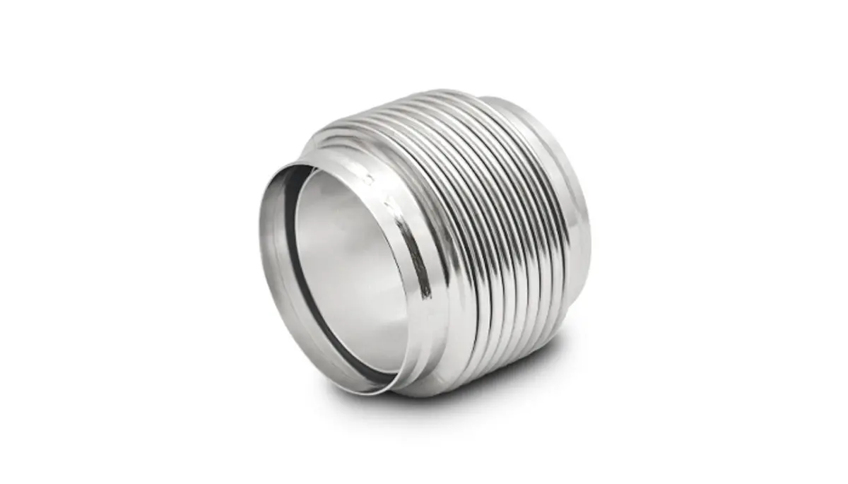 Vibrant Bellows Assembly With Solid Liner, 4.00" I.D. X 4" Long - Electro Polished  - 68944 1
