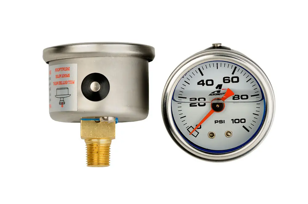 Aeromotive Fuel Pressure Gauge 0-100 Psi - White - 15633 1
