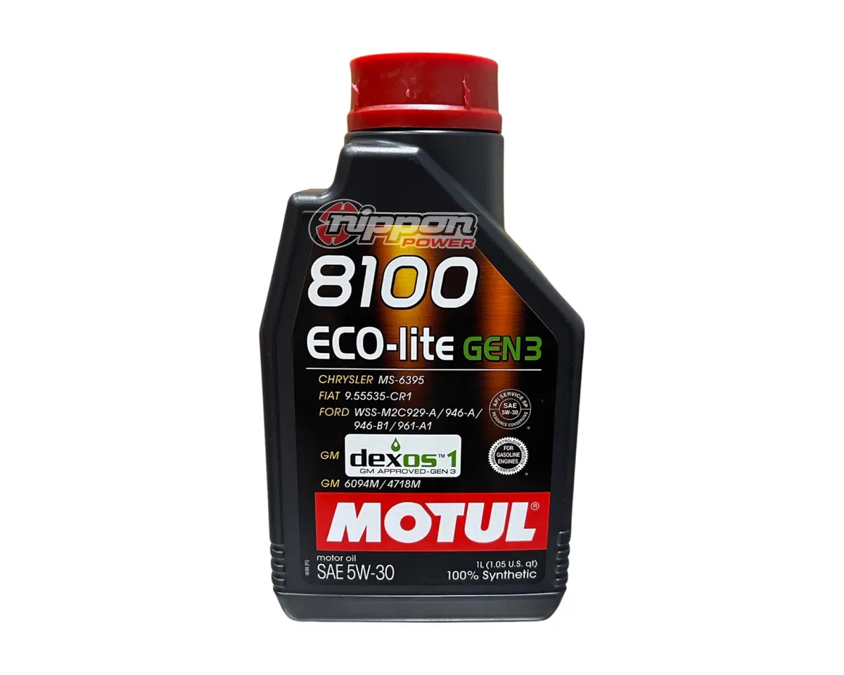 Motul 8100 5W30 Eco-Lite Motor Oil - 1L (1.05 Qt.) - Dexos1-Gen3 - 111361 1