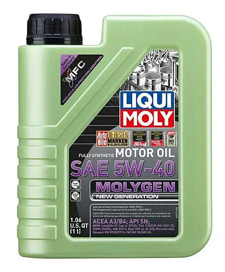 Liqui Moly 5W40 Molygen New Generation Motor Oil - 1L (1.05Qt) - 20230-1 1