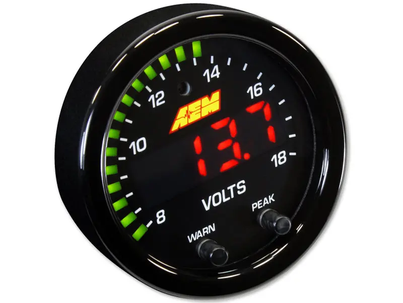Aem X-Series Voltmeter 8-18V Display Gauge - 30-0303 1
