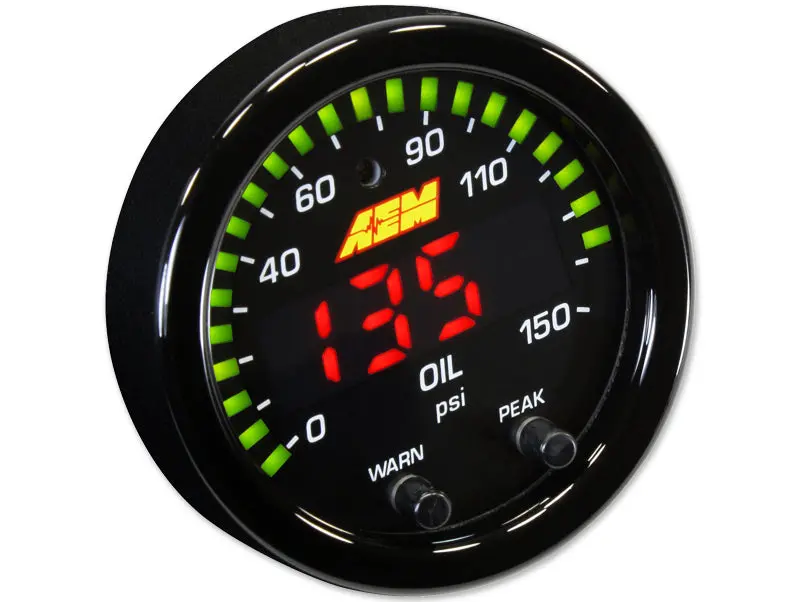 Aem X-Series 0-150 Psi Oil Pressure Display Gauge - 30-0307 1