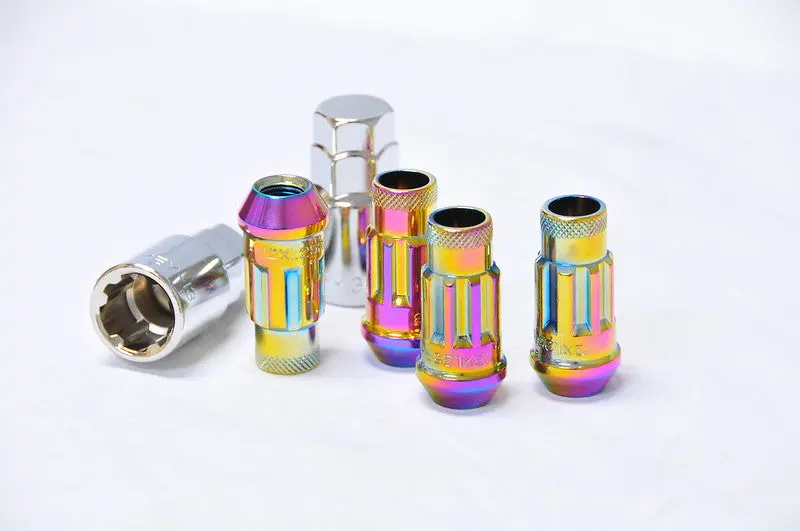 Muteki Sr48 Lug Nuts Lock Set Open End - Chrome Neon 1