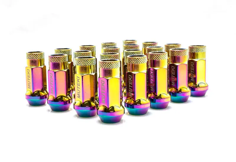 Muteki Sr48 Lug Nuts Open End - Chrome Neon 1