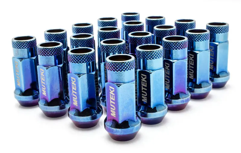 Muteki Sr48 Lug Nuts Open End - Burned Blue Neon 1