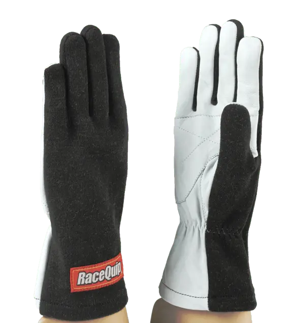 Racequip 350 Series 1 Layer Nomex Basic Race Gloves - Black - Small - 350002 1