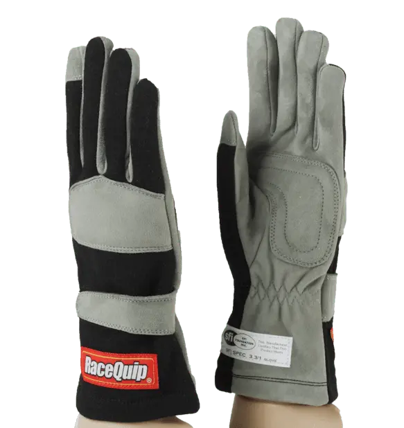 Racequip 351 Series 1 Layer Nomex Race Gloves - Black - Large - 351005 1