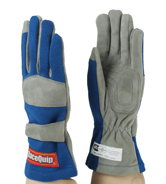 Racequip 351 Series 1 Layer Nomex Race Gloves - Blue - Large - 351025 1