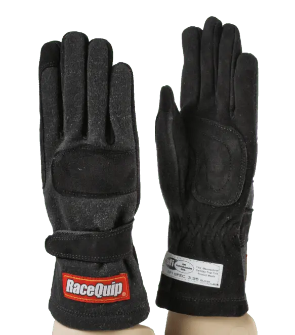 Racequip 355 Series 2 Layer Nomex Race Gloves - Black - 2Xl - 355007 1