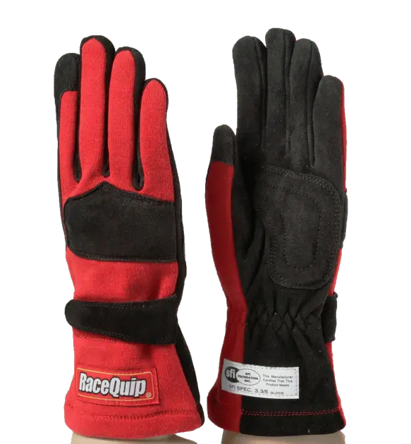 Racequip 355 Series 2 Layer Nomex Race Gloves - Red - Large - 355015 1