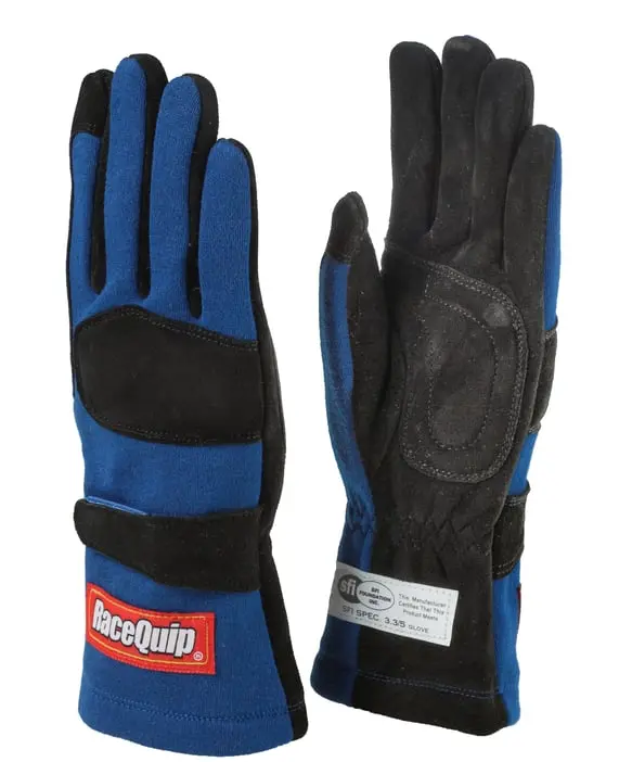 Racequip 355 Series 2 Layer Nomex Race Gloves - Blue - Large - 355025 1