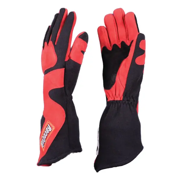 Racequip 358 Series 2 Layer Nomex Long Gauntlet Race Gloves - Red/Black - X-Large - 358106 1