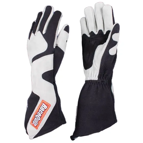 Racequip 358 Series 2 Layer Nomex Long Gauntlet Race Gloves - Gray/Black - X-Large - 358606 1