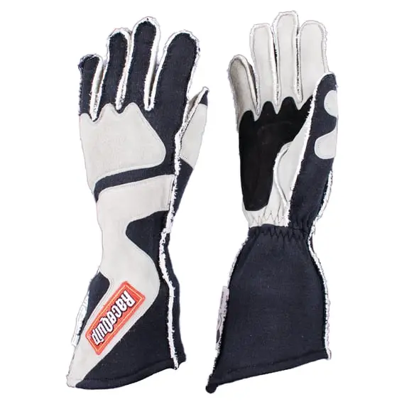 Racequip 359 Series 2 Layer Nomex Outseam Race Gloves - Gray/Black - X-Large - 359606 1
