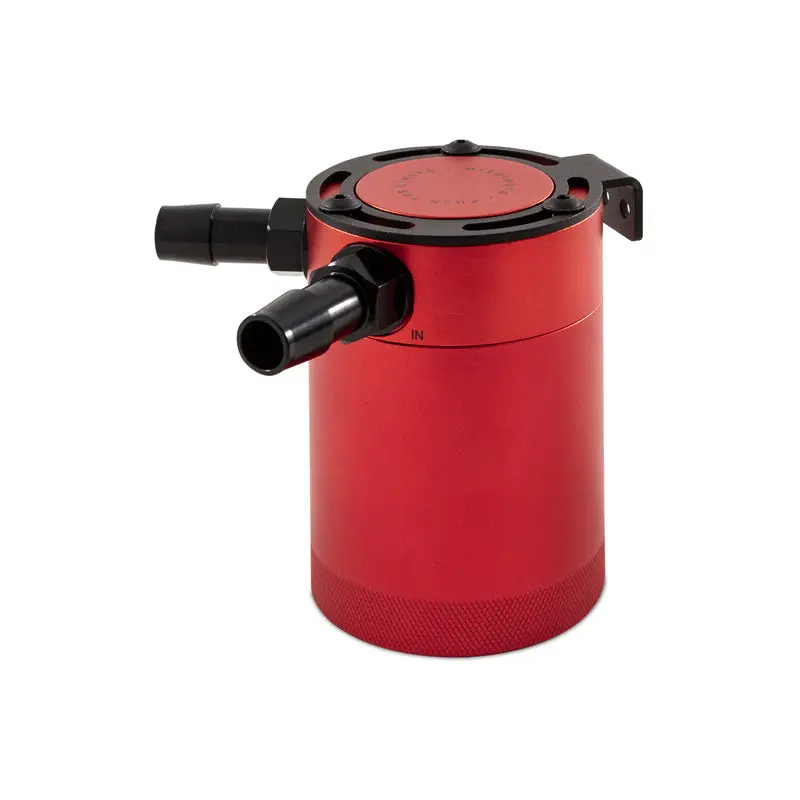 Mishimoto Universal Compact Baffled Oil Catch Can - 2-Port - Red - Mmbcc-Cbtwo-Rd 1