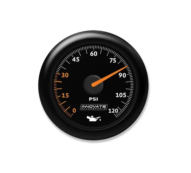 Innovate Motorsports Mtx Analog, Oil Pressure Gauge Kit, Black Dial - 3859 1