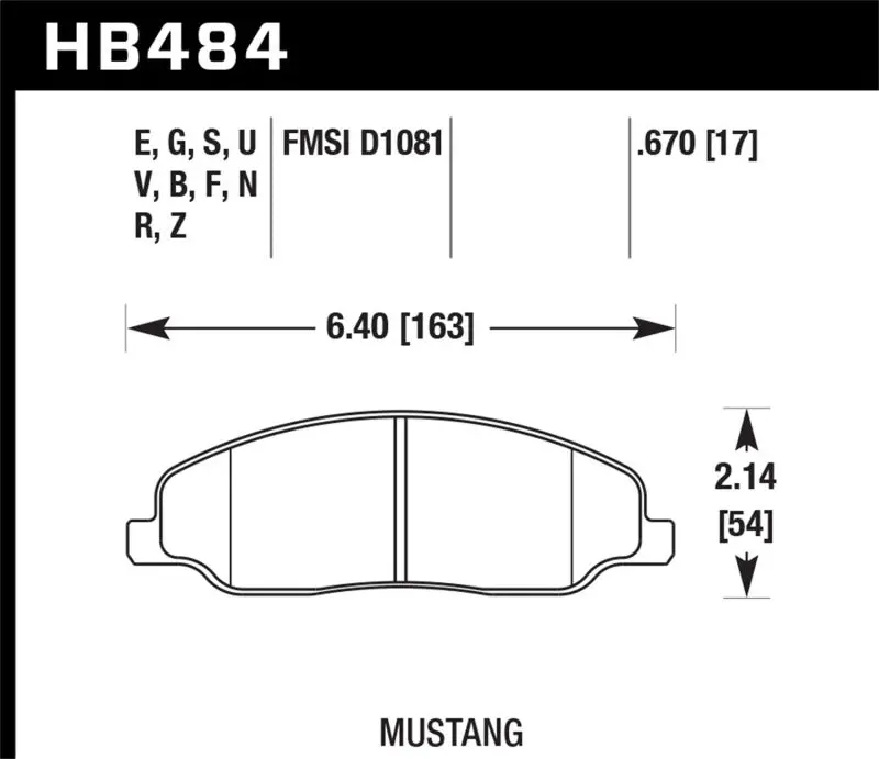 Hawk Er-1 Race Front Brake Pads - 2010 Ford Mustang 4.0L Base - Hb484d.670 2