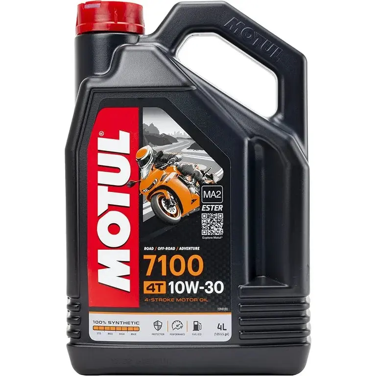 Motul 7100 4T 10W30 4-Stroke Motorcycle Motor Oil - 4L (4.20Qt) - 104090 1