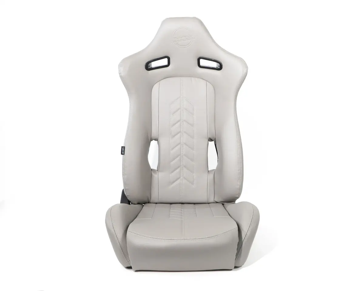 Nrg "The Arrow" Nrg Sports Vinyl Seat Grey W/ Grey Stitch Plus Pressed Nrg Logo - Rsc-810Gy L/R 1