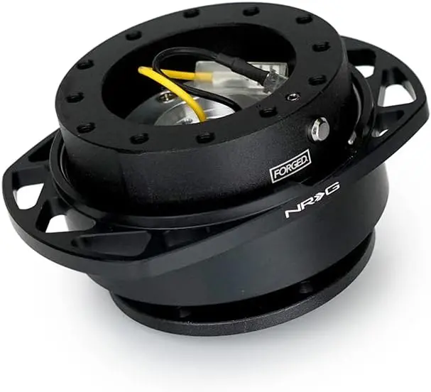 Nrg Quick Release Race Handle - Black Sfi Body / Black Cutout  Ring ( No Horn) - Srk-257-1Bk 1