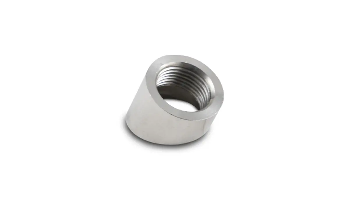 Vibrant O2 Sensor Stainless Steel Weld Bung; 30 Degree Angled; M18 X 1.5 Female Thread - 1193A 1