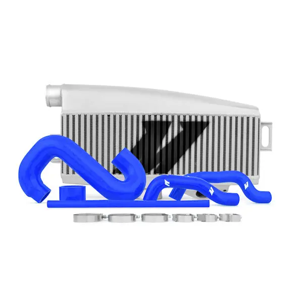 Mishimoto Subaru Wrx/Sti 2001-2007 Performance Silver Top-Mount Intercooler W/ Blue Hoses - Mmtmic-Wrx-01Slbl 1