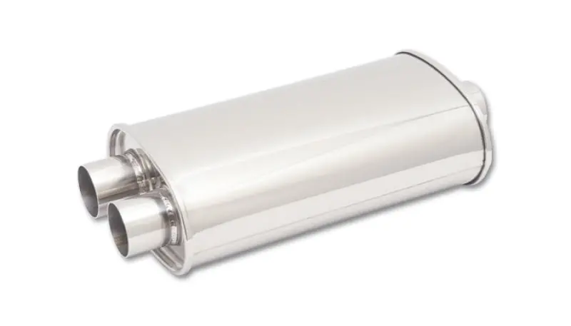Vibrant Streetpower Oval Muffler 5In X 9In X 15In - 3In Inlet/Dual Outlet (Center In - Dual Out) - 1136 1