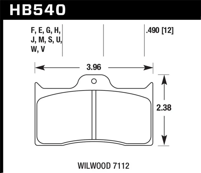 Hawk Er-1 Race Brake Pads - Wilwood 7112 - Hb540d.490 2