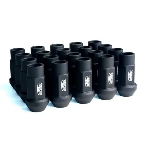 Blox Racing Street Series Forged Lug Nuts - Flat Black 12X1.5Mm - Set Of 20 (New Design) - Bxac-00104-Ssfb 1