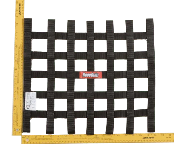 Racequip Ribbon Style Race Car Window Net - Black - 15 In.H X 18 In.W - 726001 1