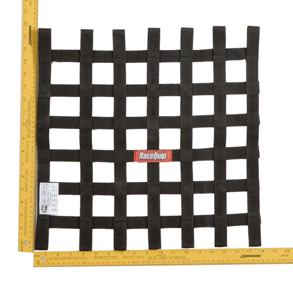 Racequip Ribbon Style Race Car Window Net - Black - 18 In.H X 18 In.W - 726003 1