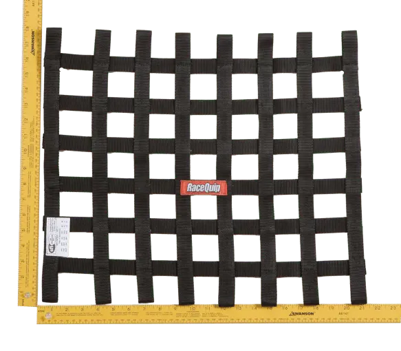 Racequip Ribbon Style Race Car Window Net - Black - 18 In.H X 21 In.W - 726004 1