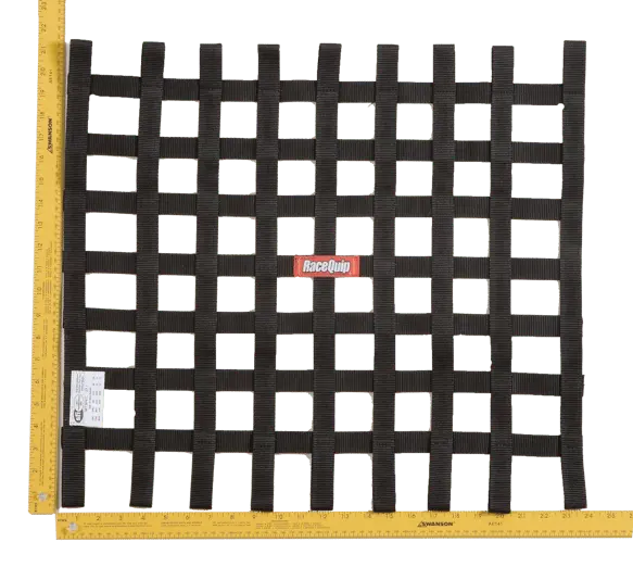 Racequip Ribbon Style Race Car Window Net - Black - 21 In.H X 24 In.W - 726007 1