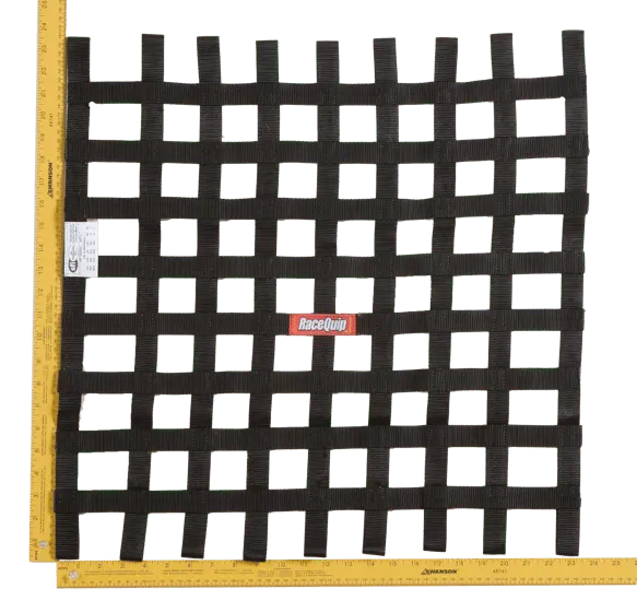 Racequip Ribbon Style Race Car Window Net - Black - 24 In.H X 24 In.W - 726009 1