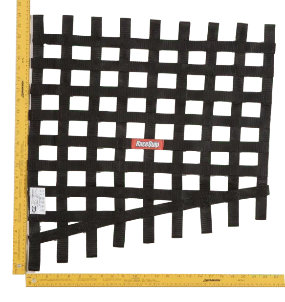 Racequip Ribbon Style Drag Race Window Net - Black - 24 In. - 18 In.H X 23 In.W - 729005 1