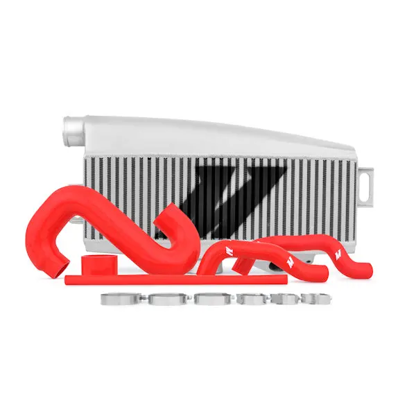 Mishimoto Subaru Wrx/Sti 2001-2007 Performance Silver Top-Mount Intercooler W/ Red Hoses - Mmtmic-Wrx-01Slrd 1