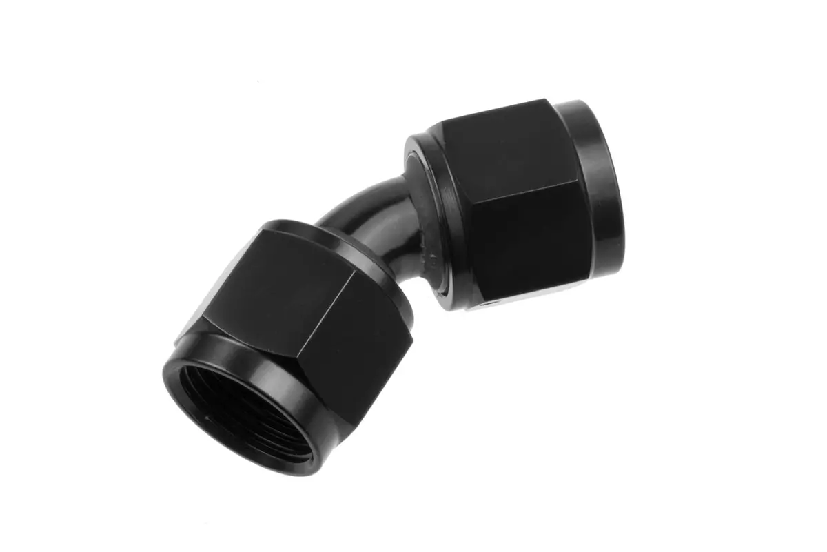 Redhorse Performance -16An Female To Female  Swivel Coupling 45 Degree - Black - 8145-16-2 1