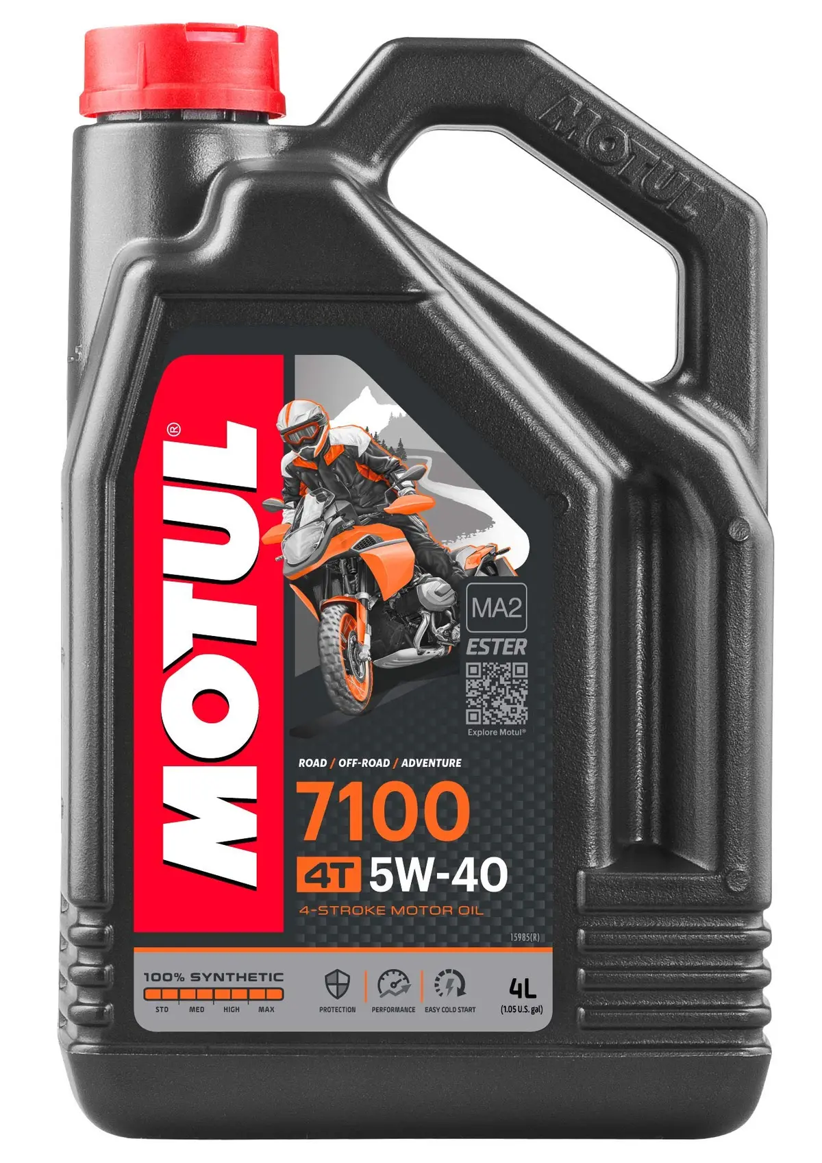 Motul 7100 4T 5W40 4-Stroke Motorcycle Motor Oil - 4L (4.20Qt) - 104087 1