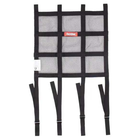 Racequip Hybrid Mesh/Ribbon Window Net W/ Mounting Straps - Black - 15 In. H X 18 In. W - 822001 1