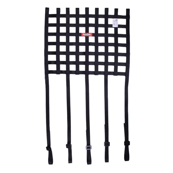 Racequip Ribbon Style Race Car Window Net With 1" Mounting Straps - Black - 18 In. H X 24 In. W - 825005 1