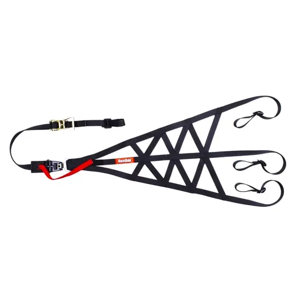 Racequip Right Side Triangle Roll Cage Net W/Quick Release - Black - 24 In. H X 46 In. W (Mount Strap Adds 32 In. W) - 828998 1