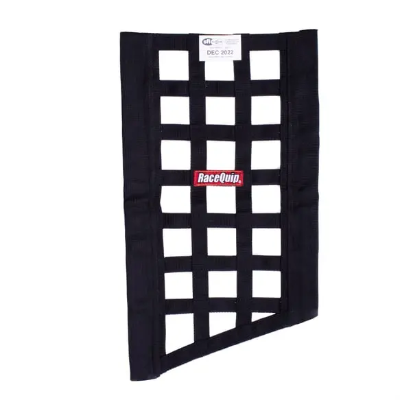 Racequip Ribbon Style Funny Car Window Net - Black - 22 In. To 18 In.H X 12 In.W - 829535 1
