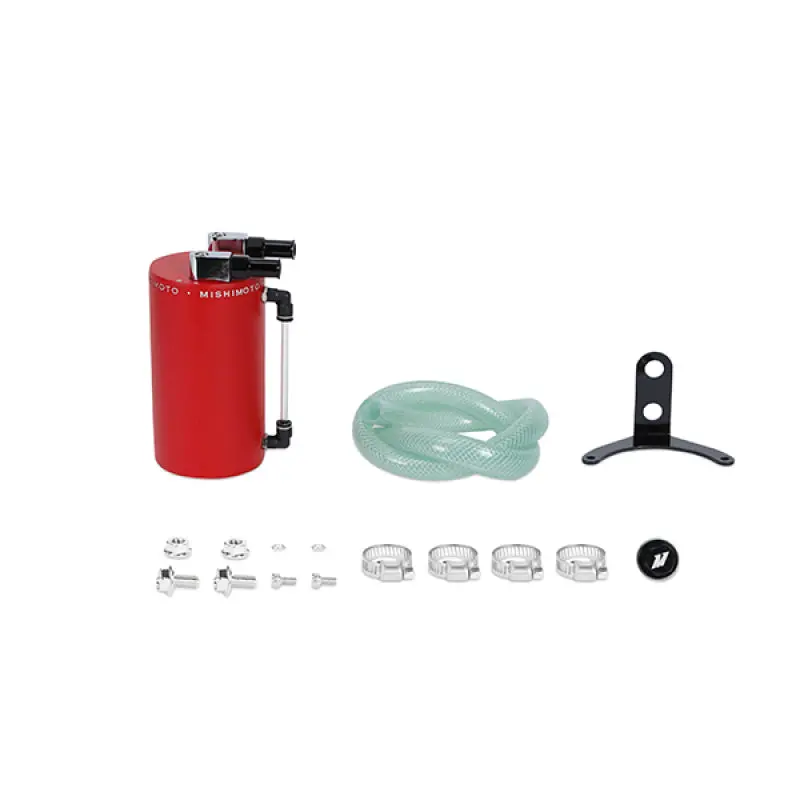 Mishimoto Universal Large Aluminum Oil Catch Can - Wrinkle Red - Mmocc-Lawrd 1